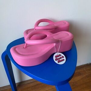 Melissa pink Barbie platform chunky sandal made in Brazil - size 9